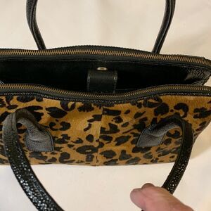 Antonio Melani Leather animal print bag with three large pockets